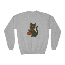 Load image into Gallery viewer, Black Cat Youth Sweatshirt