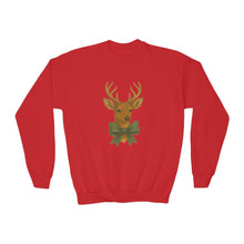 Load image into Gallery viewer, Youth Deer Crewneck Sweatshirt, Cozy Holiday Gift, Kids Sweatshirt, Winter Fashion, Animal Sweatshirt, Christmas Apparel