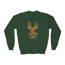 Load image into Gallery viewer, Youth Deer Crewneck Sweatshirt, Cozy Holiday Gift, Kids Sweatshirt, Winter Fashion, Animal Sweatshirt, Christmas Apparel