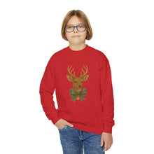 Load image into Gallery viewer, Youth Deer Crewneck Sweatshirt, Cozy Holiday Gift, Kids Sweatshirt, Winter Fashion, Animal Sweatshirt, Christmas Apparel