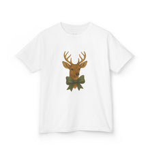 Load image into Gallery viewer, Festive Kids Reindeer Tee, Holiday Shirt, Christmas Gift, Winter Fashion, Cute Animal Tee, Kids Playwear, Seasonal Apparel