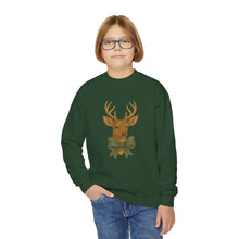 Load image into Gallery viewer, Youth Deer Crewneck Sweatshirt, Cozy Holiday Gift, Kids Sweatshirt, Winter Fashion, Animal Sweatshirt, Christmas Apparel