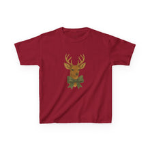 Load image into Gallery viewer, Festive Kids Reindeer Tee, Holiday Shirt, Christmas Gift, Winter Fashion, Cute Animal Tee, Kids Playwear, Seasonal Apparel