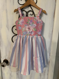 6/7Y Vintage Floral and Dimity