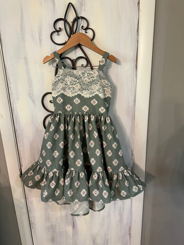 Sage High-low Dress 6/7Y